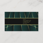 Luxe groen goud elegante professionele vrouwelijke visitekaartje (Achterkant)