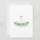 Luxe groen gouden kruisdoop kaart (Achterkant)