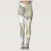 Luxe Groen Grijs Wit Waterverf Abstracte kunst Leggings (Voorkant)