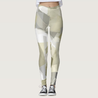 Luxe Groen Grijs Wit Waterverf Abstracte kunst Leggings