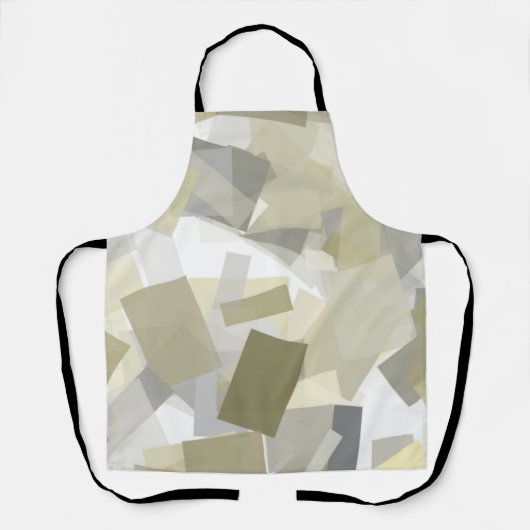 Luxe Groen Grijs Wit Waterverf Abstracte kunst Schort (Voorkant)