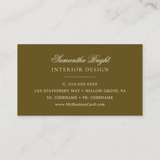 Luxe groen smaragd Visitekaartje (Achterkant)