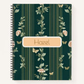 Luxe groene bloemen notitieboek (Voorkant)