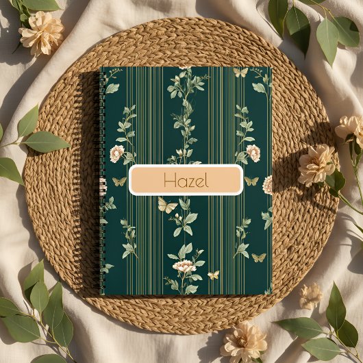 Luxe groene bloemen notitieboek