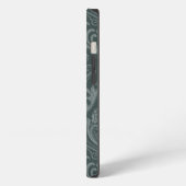 Luxe groene bloemendamaskbehang iPhone hoesje (Linkerkant)
