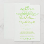 Luxe groene Bridal Shower-uitnodigingen Kaart (Voorkant / Achterkant)
