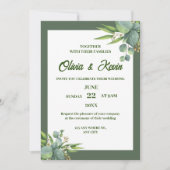 Luxe groene bruiloft uitnodiging (Voorkant)