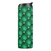 Luxe Groene Diamant Geplooid Patroon Thermosbeker (Gedraaid links)