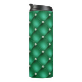 Luxe Groene Diamant Geplooid Patroon Thermosbeker (Geroteerd rechts)