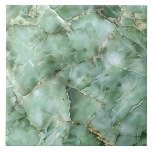 Luxe Groene Edelsteen Moderne Glam Esthetiek Tegeltje (Voorkant)