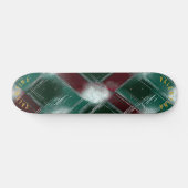 Luxe groene en Bourgondische Plaid Skateboard (Horizontaal)