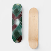 Luxe groene en Bourgondische Plaid Skateboard (Voorkant)