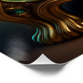 Luxe groene en gouden fauteuil perfect poster (Hoek)