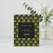 Luxe, groene en gouden kunst Deco Patroon (Staand voorkant)