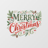 Luxe groene en rode handlettering raamsticker (Vel)