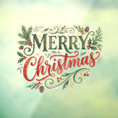 Luxe groene en rode handlettering raamsticker (Vel 3)