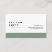 Luxe groene en witte lifestyle coach visitekaartje (Voorkant)