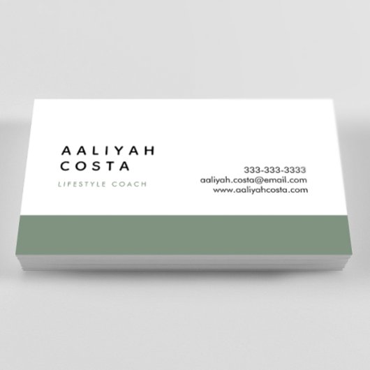 Luxe groene en witte lifestyle coach visitekaartje
