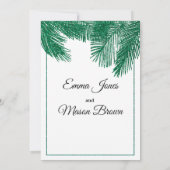 Luxe groene glitter palmboom tropische Trouw  Kaart (Achterkant)