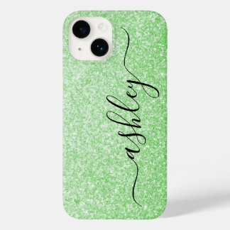 Luxe groene glitter telefoonhoesje met aangepaste Case-Mate iPhone 14 hoesje