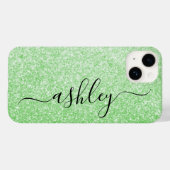 Luxe groene glitter telefoonhoesje met aangepaste Case-Mate iPhone case (Achterkant (horizontaal))