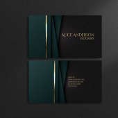 Luxe groene gouden elegante notaris Visitekaartje
