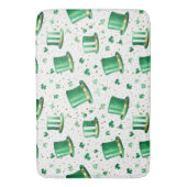Luxe groene gouden hoeden en shamrocks wit badmat (Voorkant Verticaal)