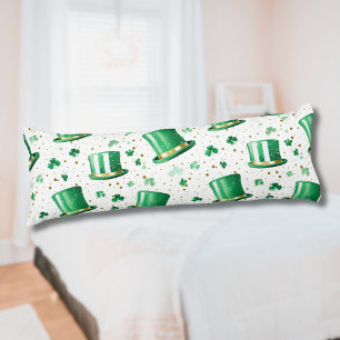 Luxe groene gouden hoeden en shamrocks wit lichaamskussen