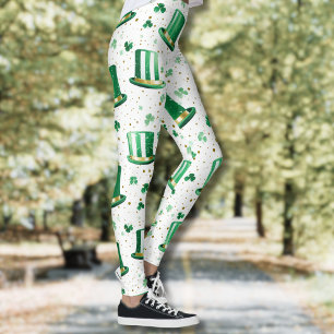 Luxe groene gouden hoeden en witte klaveren leggings