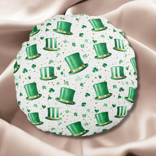 Luxe groene gouden hoeden en witte klaveren rond kussen