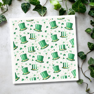 Luxe groene gouden hoeden en witte klaveren servet