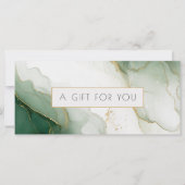 Luxe groene gouden marmeren QR-code cadeaubon (Voorkant)