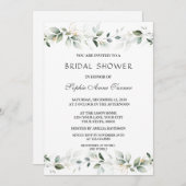 Luxe groene goudkleurige bladeren bruidsdiner kaart (Voorkant / Achterkant)