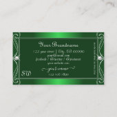 Luxe groene gradiënt Sparkle Jewels Monogram Visitekaartje (Achterkant)