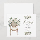 Luxe Groene Huwelijkskaart Save the Date (Voorkant / Achterkant)