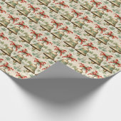 Luxe groene kerstbel, rood lint cadeaupapier (Hoek)