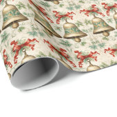 Luxe groene kerstbel, rood lint cadeaupapier (Rol Hoek)