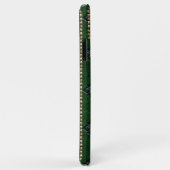 Luxe groene leder, ingesloten Floral & Studs Case-Mate iPhone Case (Achterkant/rechts)