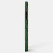 Luxe groene leder, ingesloten Floral & Studs Case-Mate iPhone Case (Achterkant/links)