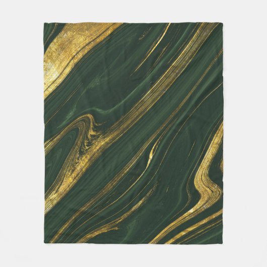 Luxe groene Onyx: gouden marmer. Fleece Deken (Voorkant)