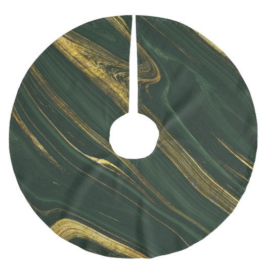 Luxe groene Onyx: gouden marmer. Kerstboom Rok (Voorkant)