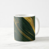 Luxe groene Onyx: gouden marmer. Koffiemok (Voorkant rechts)