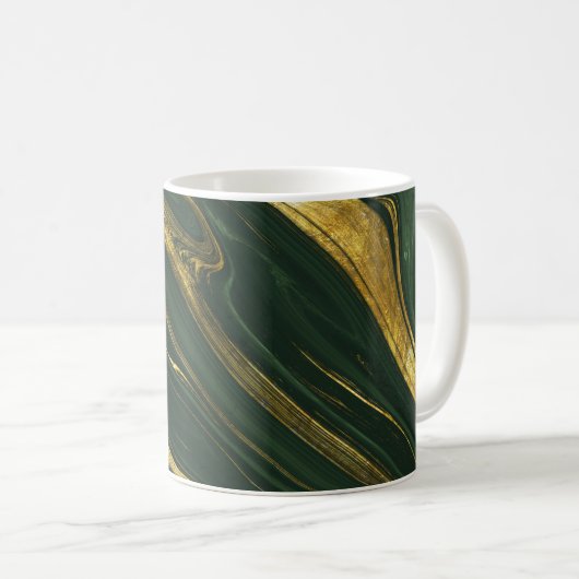 Luxe groene Onyx: gouden marmer. Koffiemok (Voorkant rechts)