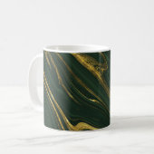 Luxe groene Onyx: gouden marmer. Koffiemok (Voorkant links)