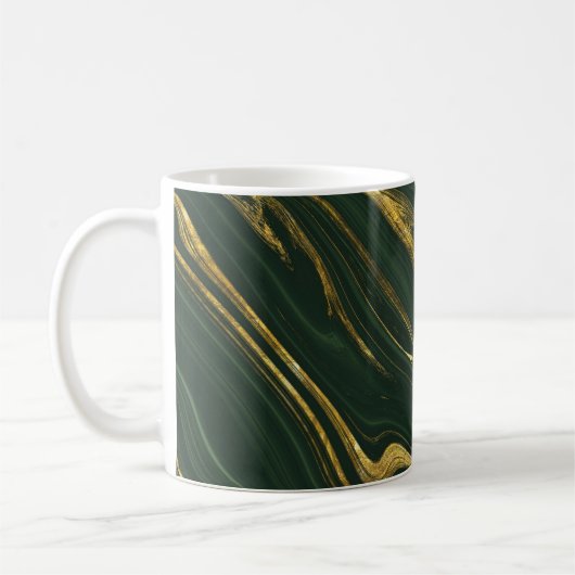 Luxe groene Onyx: gouden marmer. Koffiemok (Links)
