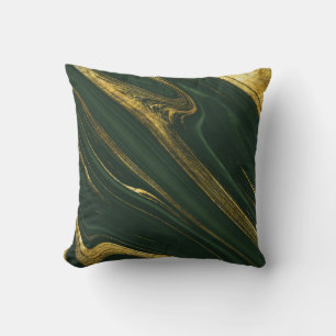 Luxe groene Onyx: gouden marmer. Kussen