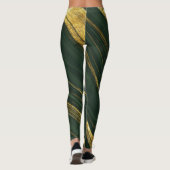 Luxe groene Onyx: gouden marmer. Leggings (Achterkant)
