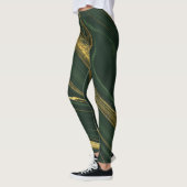 Luxe groene Onyx: gouden marmer. Leggings (Links)