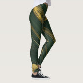 Luxe groene Onyx: gouden marmer. Leggings (Rechts)