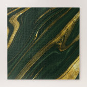 Luxe groene Onyx: gouden marmer. Legpuzzel (Horizontaal)